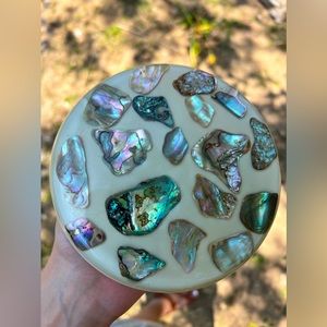 Vintage 1960s Paua Shell Trivet Hotplate